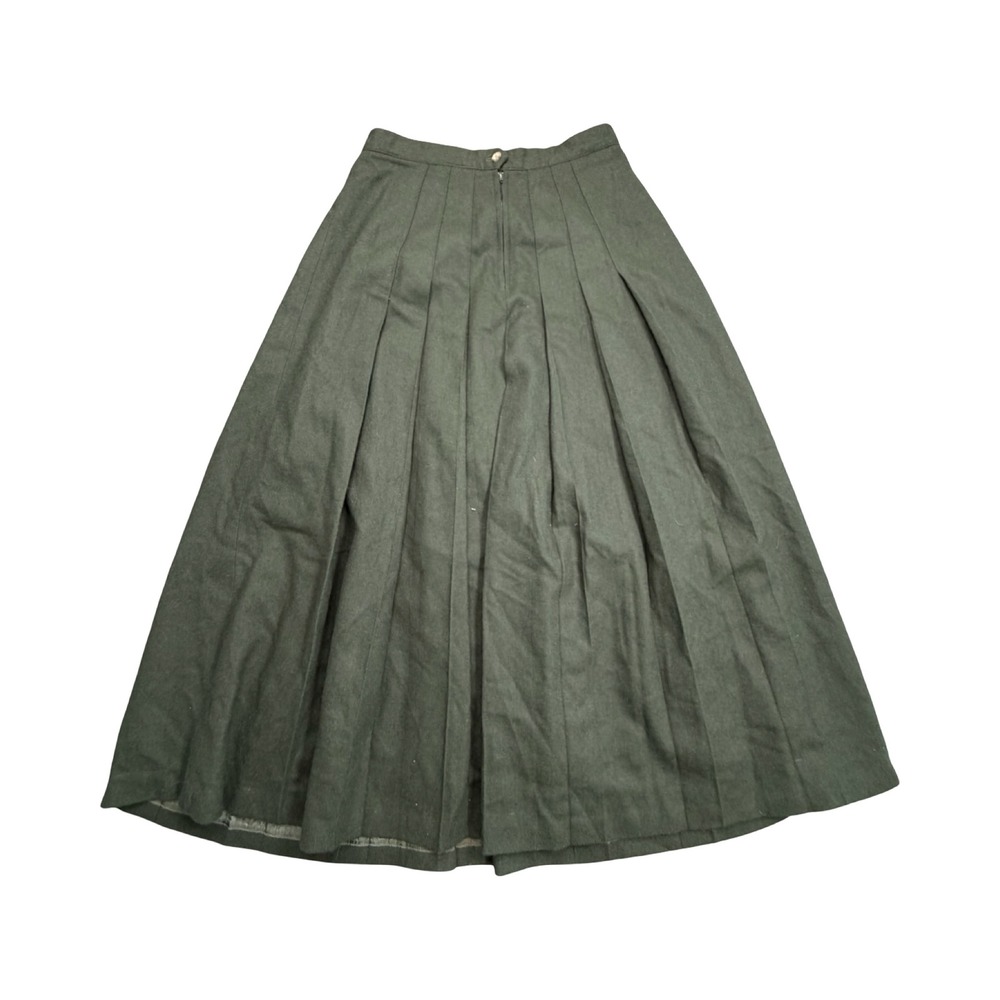 Country Shop Marshall Field's Skirt Women 12 Green Pleated Wool 28x34 Workwear